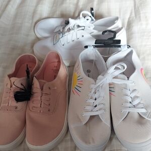 Time and Tru Women's Sneakers - White, Pink, Cream- 3 Pairs Total...All 3 New